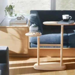 Table D'appoint Double Plateaux Pivotants Swivo Naturel Umbra -Pas Cher Mobiliora Magasin table basse 12973259