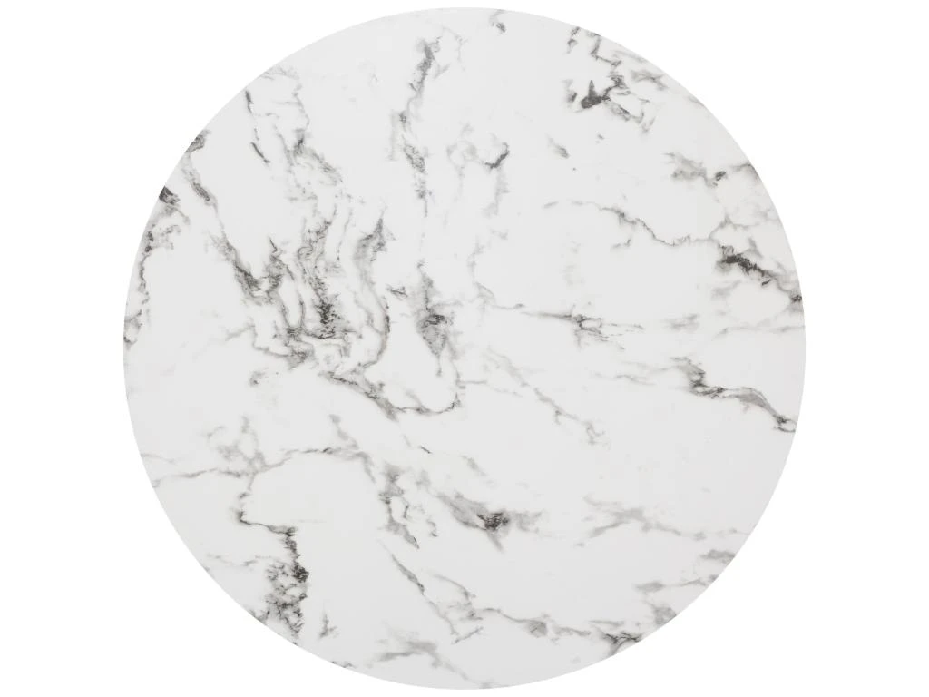 Table À Manger "rayo", Plateau Verre Trempé Effet Marbre, Blanc Dimensions 120x120x75 6 Table À Manger "rayo", Plateau Verre Trempé Effet Marbre, Blanc Dimensions 120x120x75 – Image 4