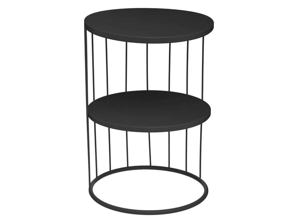 Table Auxiliaire, À La Fois Fonctionnelle Et Esthétique, Couleur Noire, Dimensions D. 36 X H. 52cm 3 Table Auxiliaire, À La Fois Fonctionnelle Et Esthétique, Couleur Noire, Dimensions D. 36 X H. 52cm