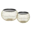 Ensemble De 2 Tables D'appoint Glamour Métalliques Or Et Noir Dimensions: 66,5 X H. 41,5 Cm -Pas Cher Mobiliora Magasin table basse 12988649