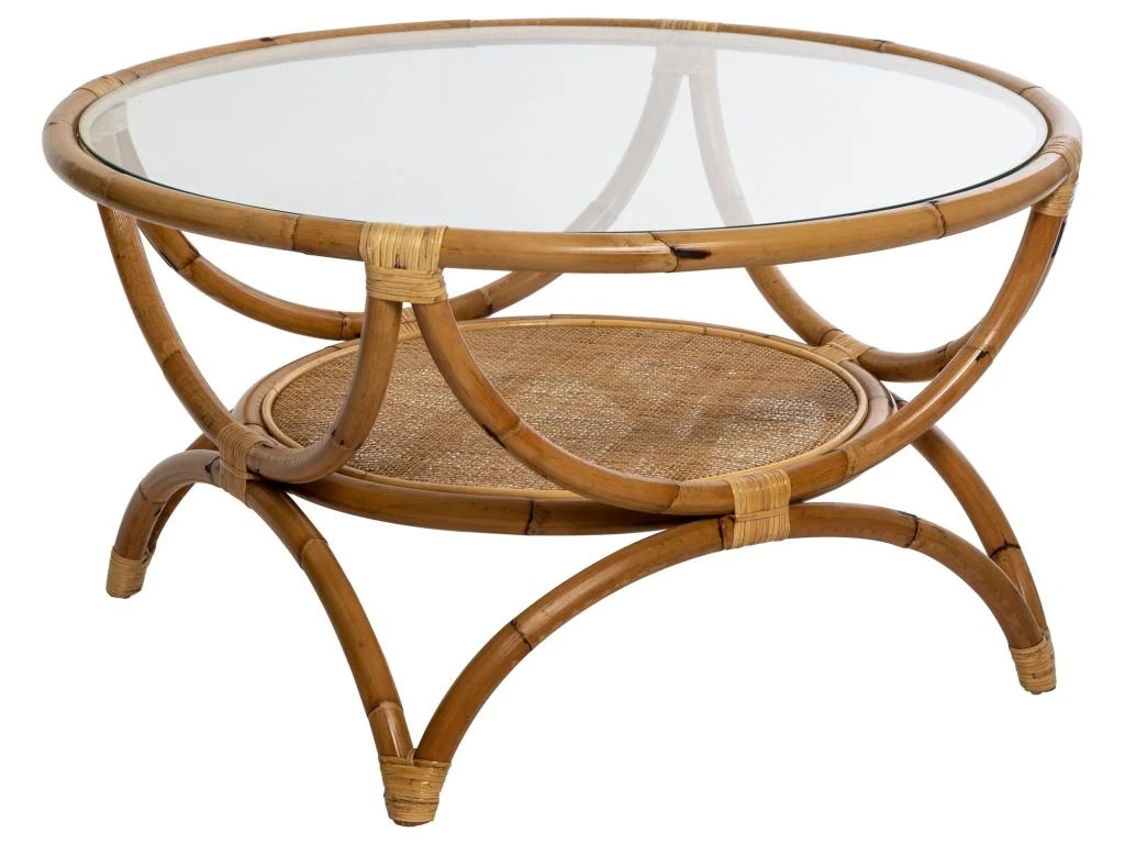 Table Basse Salon, Meuble De Salon En Verre Rattan Farah. Dimensions: 90x90x51 3 Table Basse Salon, Meuble De Salon En Verre Rattan Farah. Dimensions: 90x90x51