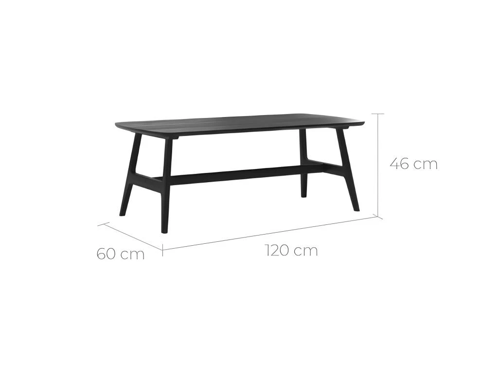 Table Basse Suly En Bois Noir 120 Cm 4 Table Basse Suly En Bois Noir 120 Cm – Image 2