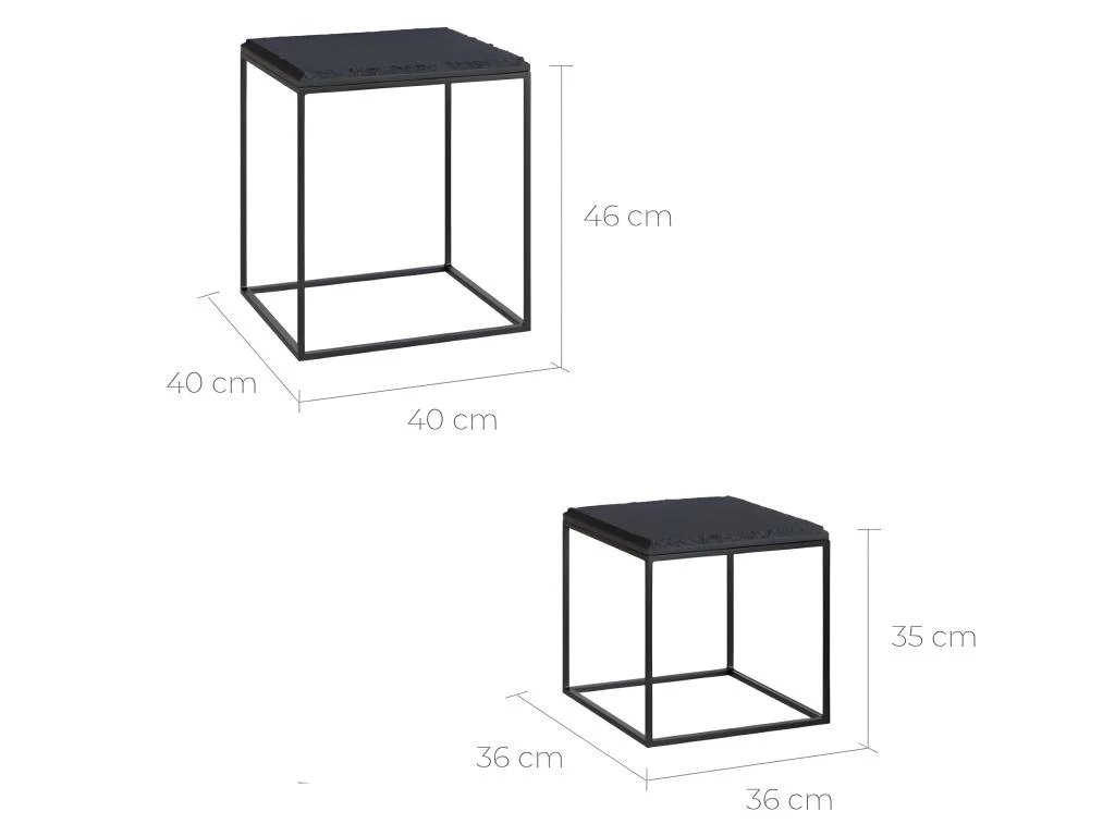 Tables Basses Carrée Patti (lot De 2) 4 Tables Basses Carrée Patti (lot De 2) – Image 2