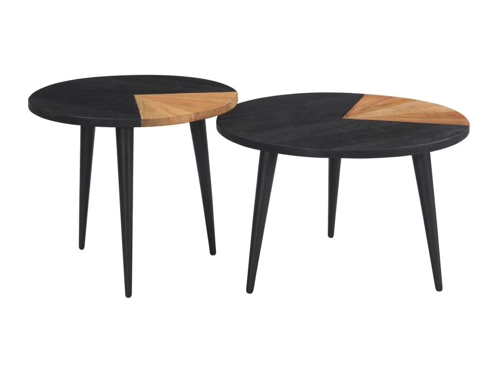 Tables Basses Binôme En Bois D'acacia (lot De 2) 7 Tables Basses Binôme En Bois D'acacia (lot De 2) – Image 5