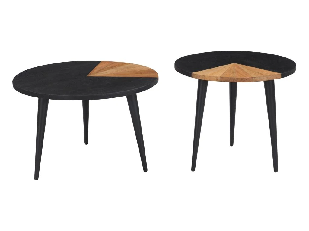 Tables Basses Binôme En Bois D'acacia (lot De 2) 9 Tables Basses Binôme En Bois D'acacia (lot De 2) – Image 7