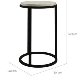Table D'appoint Ronde Gyda En Terrazzo D30 Cm -Pas Cher Mobiliora Magasin table basse 13006319