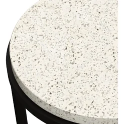 Table D'appoint Ronde Gyda En Terrazzo D30 Cm -Pas Cher Mobiliora Magasin table basse 13006321