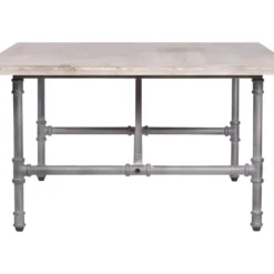 Table Basse Rectangulaire - Bois Et Tube Industriel Patine - 120 X 80 X 45 Cm - TULO -Pas Cher Mobiliora Magasin table basse 13013369