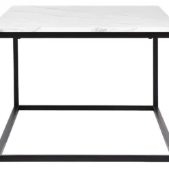 Table Basse Rectangulaire - Decors Marbre Pietement Metal Noir - L 120 X L 60 X H 43 Cm - MABLE -Pas Cher Mobiliora Magasin table basse 13016933