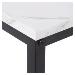 Table Basse Rectangulaire - Decors Marbre Pietement Metal Noir - L 120 X L 60 X H 43 Cm - MABLE -Pas Cher Mobiliora Magasin table basse 13016935