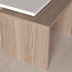 Tables Basses Gigognes - Blanc Et Naturel - LUDOVA -Pas Cher Mobiliora Magasin table basse 13081049