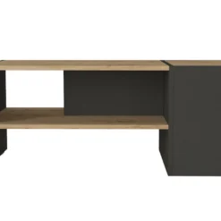 Table Basse Avec Rangements - Anthracite Et Naturel - VELKAN 14 Table Basse Avec Rangements - Anthracite Et Naturel - VELKAN -Pas Cher Mobiliora Magasin table basse 13081269