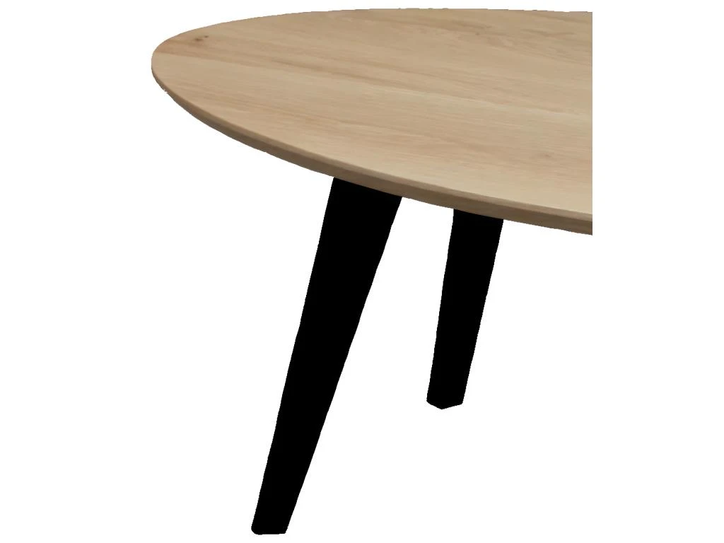 Table Basse Ovale Massif Et Laqué - 120L X 60P 4 Table Basse Ovale Massif Et Laqué - 120L X 60P – Image 2