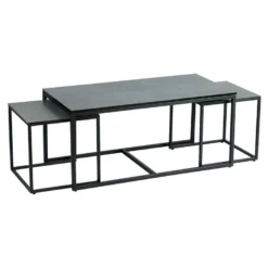 Tables Basses Gigognes Acier/Céramique Anthracite Mat - JANIE