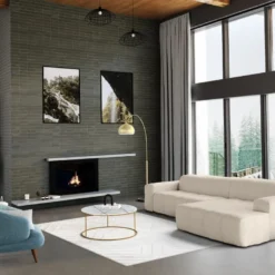 Table Basse ORNEA - Marbre Blanc Et Métal Doré -Pas Cher Mobiliora Magasin table basse 13273475