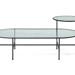 Nix - Table Basse En Verre Strié Et Métal - Couleur - Noir