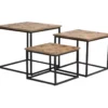 Bobokan - 3 Tables Basses Gigognes Carrées En Métal Et Teck Recyclé - Couleur - Bois Clair / Noir 1 Bobokan - 3 Tables Basses Gigognes Carrées En Métal Et Teck Recyclé - Couleur - Bois Clair / Noir -Pas Cher Mobiliora Magasin table basse 13287785