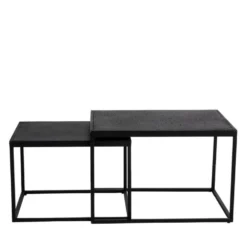 Binbrook - Lot De 2 Tables Basses Gigognes Indoor/outdoor En Métal - Couleur - Noir