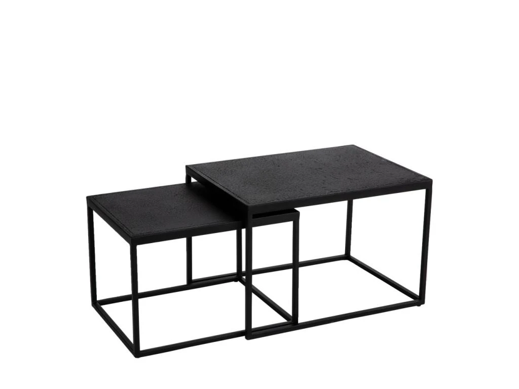 Binbrook - Lot De 2 Tables Basses Gigognes Indoor/outdoor En Métal - Couleur - Noir 4 Binbrook - Lot De 2 Tables Basses Gigognes Indoor/outdoor En Métal - Couleur - Noir – Image 2