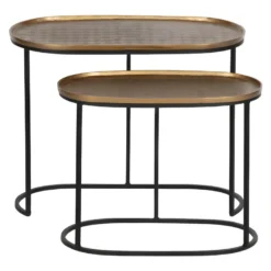 Embrace - 2 Tables D'appoint Gigognes En Métal - Couleur - Laiton