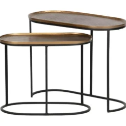 Embrace - 2 Tables D'appoint Gigognes En Métal - Couleur - Laiton 8 Embrace - 2 Tables D'appoint Gigognes En Métal - Couleur - Laiton -Pas Cher Mobiliora Magasin table basse 13289697