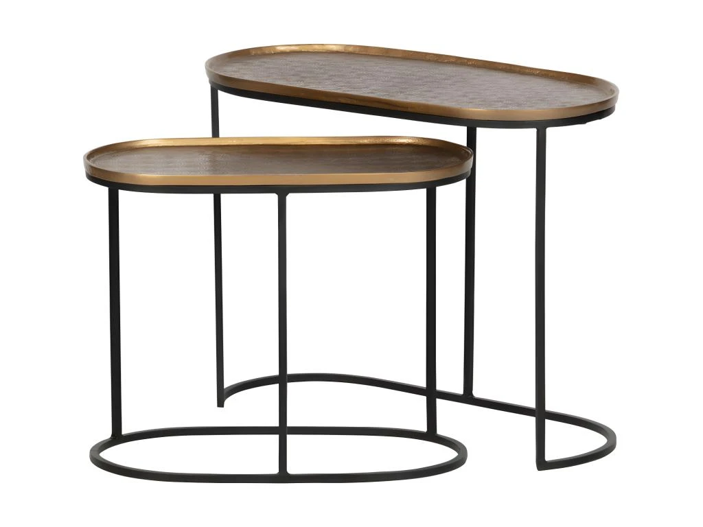 Embrace - 2 Tables D'appoint Gigognes En Métal - Couleur - Laiton 5 Embrace - 2 Tables D'appoint Gigognes En Métal - Couleur - Laiton – Image 3