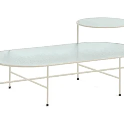 Nix - Table Basse En Verre Strié Et Métal - Couleur - Blanc -Pas Cher Mobiliora Magasin table basse 13304275