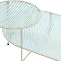 Nix - Table Basse En Verre Strié Et Métal - Couleur - Blanc -Pas Cher Mobiliora Magasin table basse 13304277