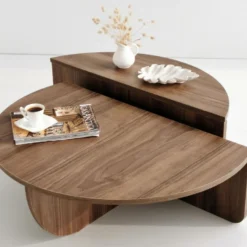 Lot De 2 Tables Basses - Coloris : Naturel - ALOEVA -Pas Cher Mobiliora Magasin table basse 13433777