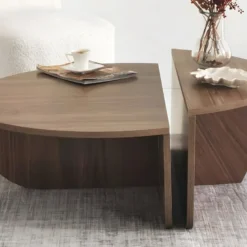 Lot De 2 Tables Basses - Coloris : Naturel - ALOEVA -Pas Cher Mobiliora Magasin table basse 13433799