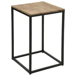 Table D'appoint En Bois D'Acacia Et Métal Noir