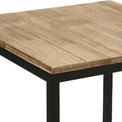 Table D'appoint En Bois D'Acacia Et Métal Noir -Pas Cher Mobiliora Magasin table basse 13455899