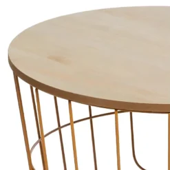 Table à Café En Métal Moutarde Et Plateau En Bois H 38 Cm -Pas Cher Mobiliora Magasin table basse 13464731