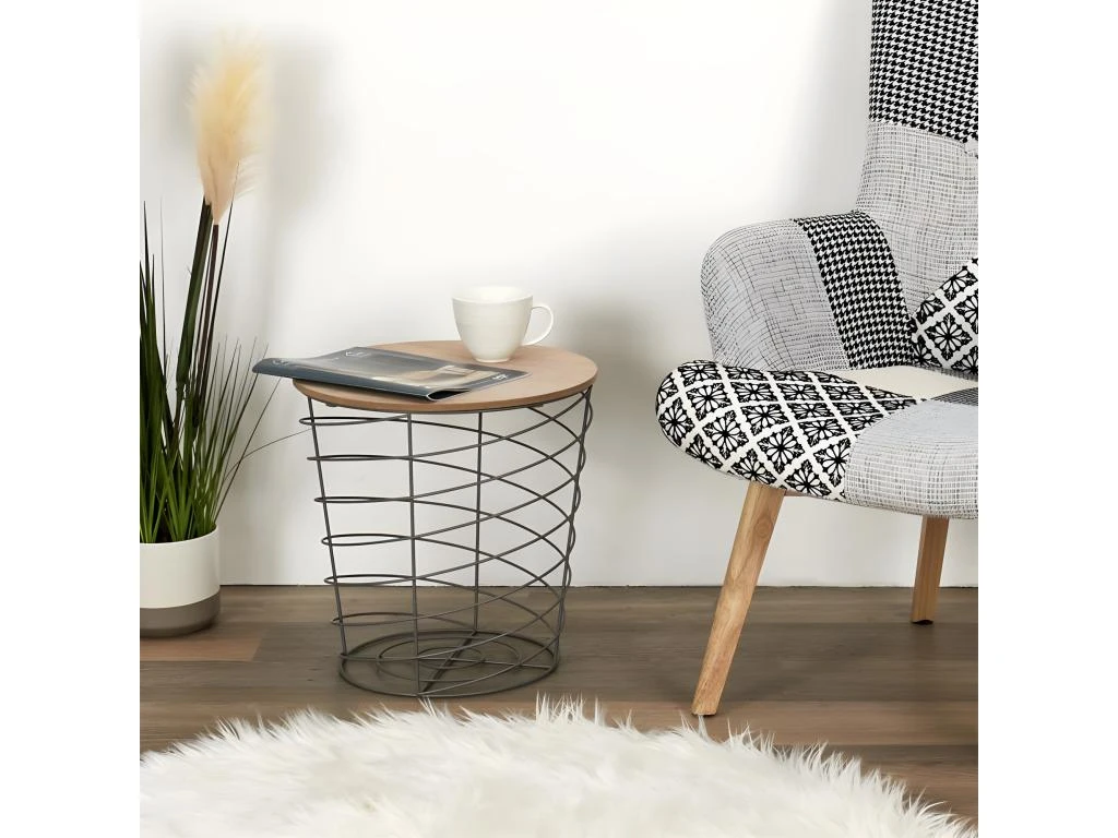 Table D'Appoint Design "Cyclone" 40cm Gris 7 Table D'Appoint Design "Cyclone" 40cm Gris – Image 5