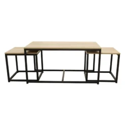 Tables Gigognes En Bois Et Métal Seattle (Lot De 3) 9 Tables Gigognes En Bois Et Métal Seattle (Lot De 3) -Pas Cher Mobiliora Magasin table basse 13524589