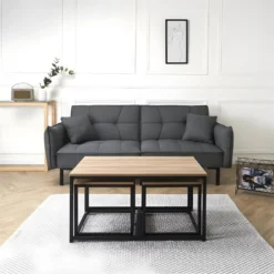 Tables Gigognes En Bois Et Métal Seattle (Lot De 3) 11 Tables Gigognes En Bois Et Métal Seattle (Lot De 3) -Pas Cher Mobiliora Magasin table basse 13524593