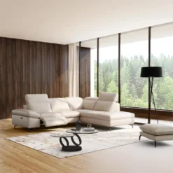 Table Basse Avec Plateaux Pivotants JOLINE - Verre Trempé Transparent Et Pied Chromé Noir -Pas Cher Mobiliora Magasin table basse 13603877