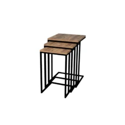 Table Gigogne, 100 % Aggloméré Plaqué Mélamine, Couleur Atlantique Noir 40x61.8x40 6 Table Gigogne, 100 % Aggloméré Plaqué Mélamine, Couleur Atlantique Noir 40x61.8x40 -Pas Cher Mobiliora Magasin table basse 13678627