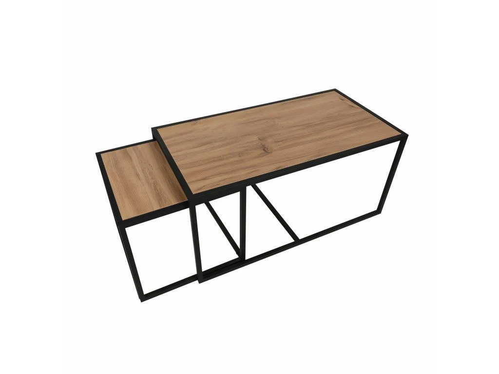 Ensemble De Tables D'appoint, 100 % Aggloméré Plaqué Mélamine, Couleur Chêne Noir 104x50x50 4 Ensemble De Tables D'appoint, 100 % Aggloméré Plaqué Mélamine, Couleur Chêne Noir 104x50x50 – Image 2