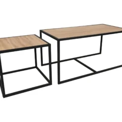 Ensemble De Tables D'appoint, 100 % Aggloméré Plaqué Mélamine, Couleur Chêne Noir 104x50x50 9 Ensemble De Tables D'appoint, 100 % Aggloméré Plaqué Mélamine, Couleur Chêne Noir 104x50x50 -Pas Cher Mobiliora Magasin table basse 13678645