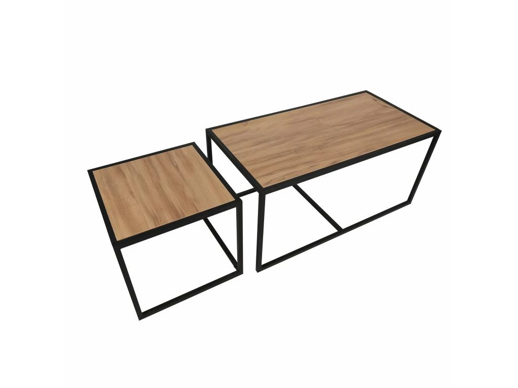 Ensemble De Tables D'appoint, 100 % Aggloméré Plaqué Mélamine, Couleur Chêne Noir 104x50x50 7 Ensemble De Tables D'appoint, 100 % Aggloméré Plaqué Mélamine, Couleur Chêne Noir 104x50x50 – Image 5