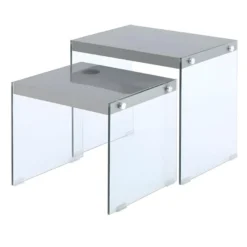 Lot De 2 Tables D'Appoint "Elementary" 46cm Gris