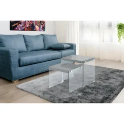 Lot De 2 Tables D'Appoint "Elementary" 46cm Gris 7 Lot De 2 Tables D'Appoint "Elementary" 46cm Gris -Pas Cher Mobiliora Magasin table basse 13795185