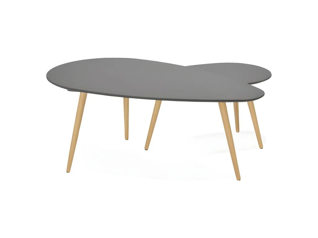 Lot De 2 Tables Gigognes "Rauma" 116cm Gris Foncé 6 Lot De 2 Tables Gigognes "Rauma" 116cm Gris Foncé – Image 4