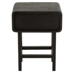 Table D'Appoint En Rotin "Molly" 60cm Noir & Beige -Pas Cher Mobiliora Magasin table basse 13801099