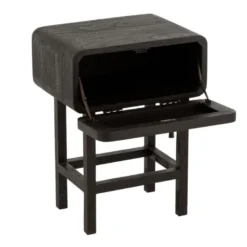Table D'Appoint En Rotin "Molly" 60cm Noir & Beige -Pas Cher Mobiliora Magasin table basse 13801101