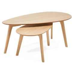 Lot De 2 Tables Gigognes "Gilda" 100cm Naturel