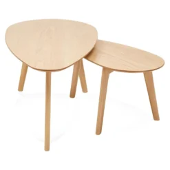 Lot De 2 Tables Gigognes "Gilda" 100cm Naturel -Pas Cher Mobiliora Magasin table basse 13801137