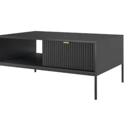 Table Basse Avec 2 Tiroirs Et 1 Niche - Noir - LIOUBA De Pascal MORABITO -Pas Cher Mobiliora Magasin table basse 1381389