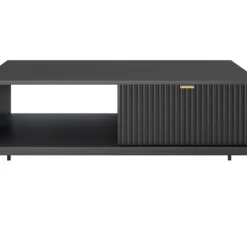 Table Basse Avec 2 Tiroirs Et 1 Niche - Noir - LIOUBA De Pascal MORABITO -Pas Cher Mobiliora Magasin table basse 1381391